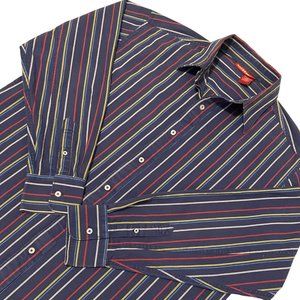 Rocawear Vintage Long Sleeve Striped Button Down Shirt | XL